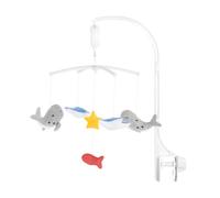 Chipolino Mobile avec peluches Réglage du volume, mélodies, animaux amovibles, coloris:gris