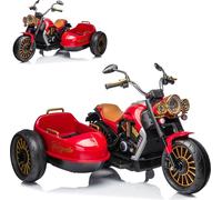 Chipolino Moto électrique pour Enfants Duo TRON Side-Car Musique pour 2 Enfants, Coloris:Rouge