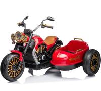Chipolino Moto électrique pour Enfants Duo TRON Side-Car Musique pour 2 Enfants, Coloris:Rouge