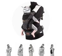 Chipolino, Porte-bébé Bobby Fly 3 en 1 en tricot, ventral, dorsal, sur la hanche, coloris:noir
