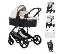 Chipolino Poussette 2 en 1 Amore Porte-boisson Sac à langer Couvre-pieds Panier, coloris:creme