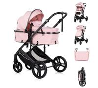Chipolino Poussette 2 en 1 Amore - Porte-gobelet - Sac à langer - Couvre-pieds - Panier rose