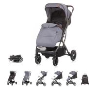 Chipolino Poussette Buggy Combo 15 kg Couvre-pieds Moustiquaire Roues à ressorts, coloris:gris