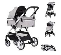 Chipolino Poussette combinée 2en1 Vista Sac à langer couvre-pieds panier harnais, coloris:gris clair