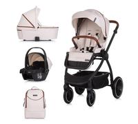 Chipolino Poussette combinée 3 en 1 Prestige Nacelle sac à dos i-Size, coloris:beige brun