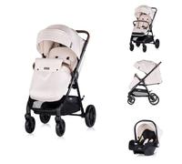 Chipolino Poussette combinée Ultera 2 en 1 Coque bébé Cache-pieds pliable Panier, coloris:beige