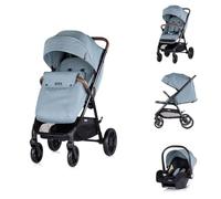 Chipolino Poussette combinée Ultera 2 en 1 Coque bébé Cache-pieds pliable Panier, coloris:bleu clair