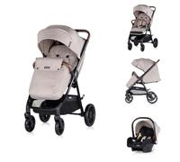 Chipolino Poussette combinée Ultera 2 en 1 Coque bébé Cache-pieds pliable Panier, coloris:bronzer