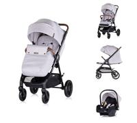 Chipolino Poussette combinée Ultera 2 en 1 Coque bébé Cache-pieds pliable Panier, coloris:gris clair