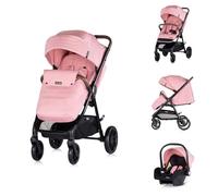 Chipolino Poussette combinée Ultera 2 en 1 Coque bébé Cache-pieds pliable Panier, coloris:rose