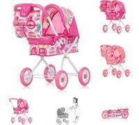 Chipolino Poussette de poupée Emily sac, toit ouvrant réglable, pliable rose rose