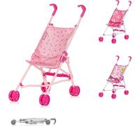 Chipolino Poussette de poupée Lily pliable, roues doubles, à partir de 3 ans, hauteur de poussée 57 cm rose
