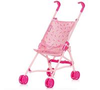 Chipolino Poussette de poupée Lily – Pliable, roues doubles, hauteur de poussée 57 cm – Rose