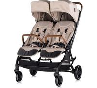 Chipolino, poussette jumelle Twinity Couvre-pieds Sac à langer Porte-gobelet, coloris:beige