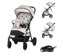 Chipolino Poussette Sparkle Buggy pliable sangle sur la poignée réglable, coloris:beige-blanc
