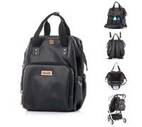 Chipolino, sac à dos, simili cuir, matelas à langer, poignée, porte-bébé, coloris:noir