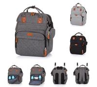 Chipolino Sac à langer, sac à dos pour poussette Fermeture éclair Sac à tétine, coloris:gris