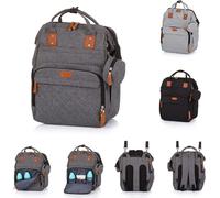 Chipolino Sac à langer, sac à dos pour poussette Fermeture éclair Sac à tétine, coloris:gris