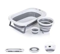 Chipolino, Set de bain bébé Bali pliable 83 cm Seau, thermomètre intégré, coloris:Gris