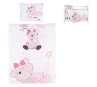 Chipolino, set de linge de lit 5 pièces, couette 95 x 125 cm oreiller 35 x 45 cm, coloris:marguerite rose