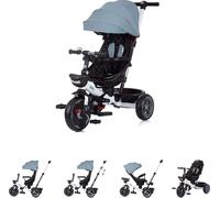 Chipolino Tricycle 4 en 1 Pegas réglable, siège réversible, barre de poussée, toit vert