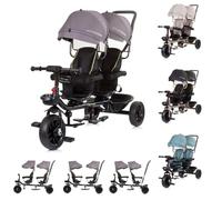 Chipolino Tricycle Hip Hop, Deux Enfants, jusqu'à 40 kg, sièges pivotants à 360, Coloris:Gris