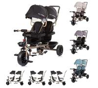 Chipolino Tricycle Hip Hop, Deux Enfants, jusqu'à 40 kg, sièges pivotants à 360, Coloris:Noires