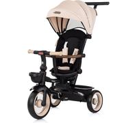 Chipolino, Tricycle Urban Guidon avec lumière, Pliable, siège pivotant, Panier, Coloris:Beige