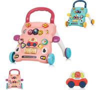 Chipolino FUNNY ANIMALS pink : Déambulateur multifonctionnel. 6+ mois. Stimule la marche, l'équilibre et la coordination. Lumières, sons et jouets colorés. 2 piles AAA (non incluses). Conforme à la