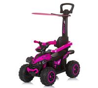 Chipolino Voiture Toboggan Enfants ATV Toit ouvrant, poignée de poussée, Musique, Coloris:Rose