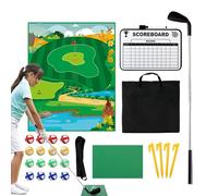 Chipping Game, Kids Sticky Golf Set, 120x150cm Large Play Mat, Reusable Practice Equipment, Putting Green Trainer with Casual Style, Game Set for Beginner Adults Family