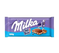 Chips Ahoy! Chocolat | Milka | Ahoy chips! | Poids total 100 grammes | Tablette Milka au chocolat au lait et morceaux de biscuit Chips Ahoy!, à déguster à tout moment de la journée