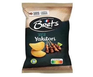 Chips Bret's Yakitori 125g - Savoureuses tranches croustillantes aux Notes de grillade japonaise - Idéales pour l'apéritif - Le Lot De 4