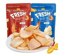 Chips De Crevettes Dorées Croustillantes Croustillantes Et Délicieuses 168 G * 2 Originales/Épicées