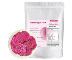 Chips de fruits du dragon séchés 200g Snacks aux fruits secs Chips de fruit Pitaya de fruits du dragon rouge