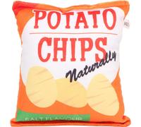 Chips de pomme de terre Jouets en peluche pour chiens intégrés dans un sac en papier qui grince et qui résiste aux morsures, pour chiots Orange