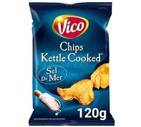 CHIPS KETTLE COOKED NATURE 120G, VICO, LOT DE 5