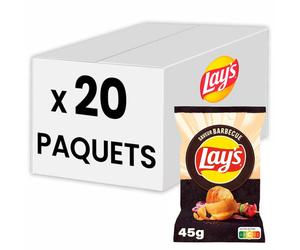 Chips Lay's saveur Barbecue 45g - 20 paquets