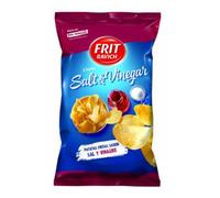 Chips saveur sel et vinaigre 125g x 12 - Snack croustillant salé-acide, goût classique intense, format généreux idéal pour apéritif et partage