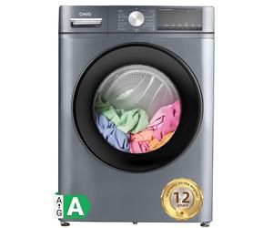 CHiQ CFL100-14586IM3XA Lave-linge frontal avec lavage vapeur, intelligent et rapide, capacité 10 kg, 15 programmes Gris