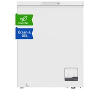Congélateur coffre CHiQ 142L, 63,5 x 55,6 x 83,5cm, Congélateur Inverter, Affichage de la température extérieure, Mode de congélation rapide -32℃, Grille métallique,Faible bruit