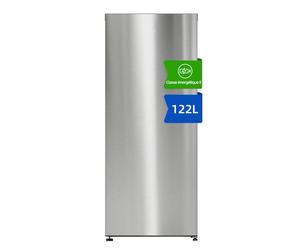 CHiQ JR122WSD Congélateur vertical 122 L, 4 étoiles, mode réfrigérateur convertible, No Frost, Multi-Airflow, compresseur Inverter, 39 dB, garantie 12 ans, acier inoxydable, classe énergétique E