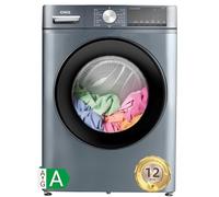 CHiQ Lave-linge CFL80-14586IM3XA, Chargement frontal 8 kg,Space Pro,Moteur Inverter stable, 1400 tr/min, Programme intelligent à IA, Fonction vapeur, Lavage rapide 15 minutes, 15 cycles lavage, Gris