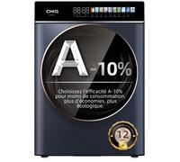 CHiQ Lave-linge CW106581AX - 10 kg, Moteur Inverter 1400 tr/min, Vapeur, Écran tactile, Gris