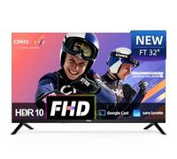 CHIQ LF32FT Smart TV 32" 80 cm Full HD, HDR10, Audio Dolby, Tuner DVB-C/T/T2/S/S2, Chromecast Intégré, Design Métal sans Cadre