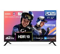 CHIQ LF32FT Téléviseur Intelligent 32" (81 cm), Full HD, HDR10, TV OS, Audio Dolby & DBX-TV, Tuner DVB-C/T/T2/S/S2, Chromecast Intégré, Design Métal sans Cadre