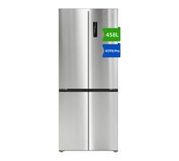 CHiQ Réfrigérateur à portes croisées 458 L, Design encastrable affleurant KITFIT, 191 cm H, Zone Care+ et contrôle de l’humidité, Inverter intelligent, Acier argenté élégant (JR460WSE)