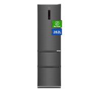 CHIQ Réfrigérateur Combiné avec 3 portes, Sans givre 282L,CID282NEIBE Double système inverter,Flux d'air multiples, Électronique tactile intelligente, Faible sonore 37 dB, Noir