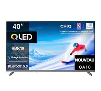 CHIQ Smart TV Téléviseur 40QA10 Intelligent 40 Pouces QLED HDR10 Son Dolby Audio & DBX-TV Design sans Cadre Métallique Chromecast Intégré, Triple Tuner (DVB-C/T/T2/S/S2)