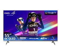CHiQ TV Connectée 55 Pouces 4K UHD QLED Google TV (U55QST) | ALLM & VRR, MEMC, Commande Vocale, Design Métal Ultra Mince, Dolby Audio, Wi-Fi 2.4G/5G
